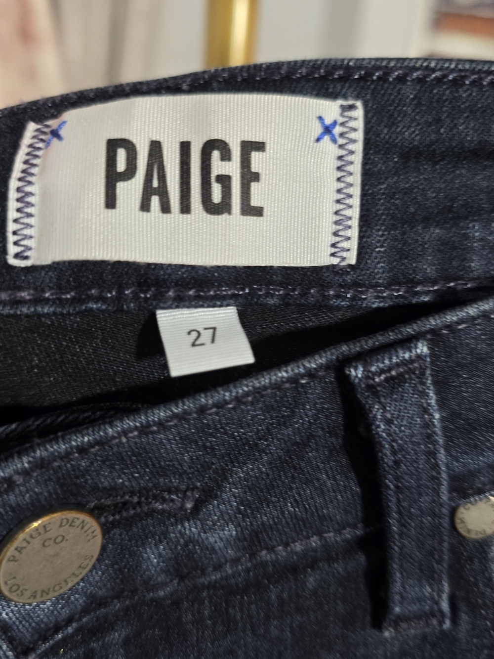 Paige Verdugo High-Rise Dark Blue Skinny Jeans Sz 27 - Picture 2 of 8